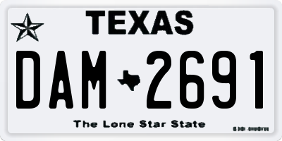 TX license plate DAM2691