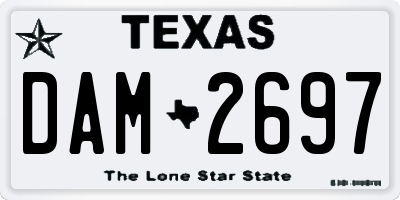 TX license plate DAM2697