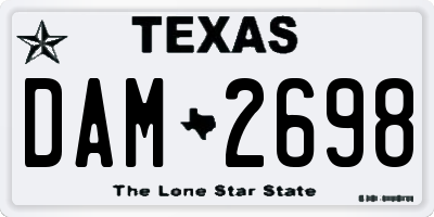 TX license plate DAM2698