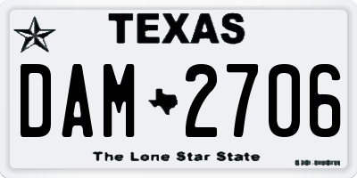 TX license plate DAM2706