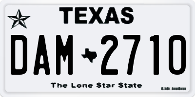 TX license plate DAM2710