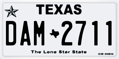 TX license plate DAM2711