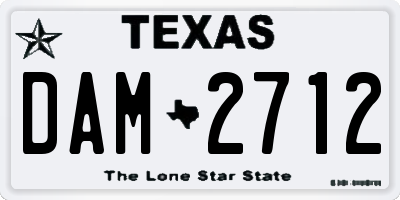 TX license plate DAM2712