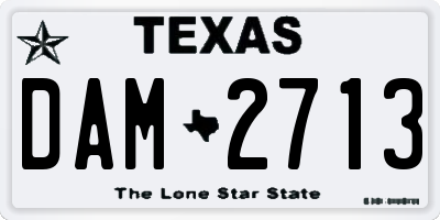 TX license plate DAM2713