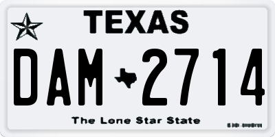 TX license plate DAM2714