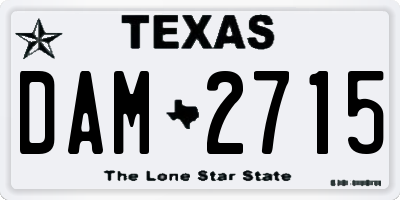 TX license plate DAM2715