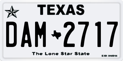 TX license plate DAM2717