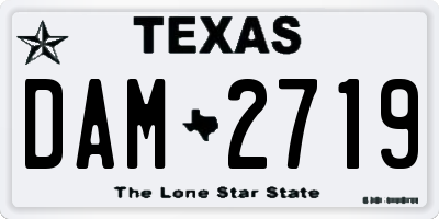 TX license plate DAM2719