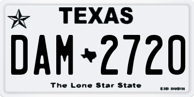 TX license plate DAM2720