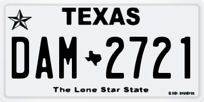 TX license plate DAM2721