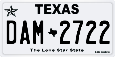 TX license plate DAM2722