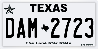 TX license plate DAM2723