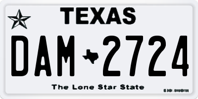 TX license plate DAM2724