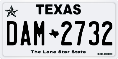 TX license plate DAM2732