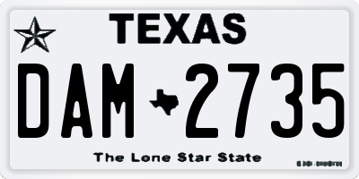 TX license plate DAM2735
