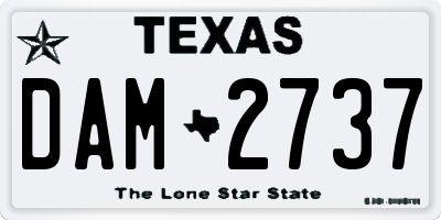 TX license plate DAM2737
