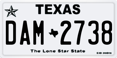 TX license plate DAM2738
