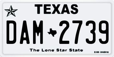 TX license plate DAM2739