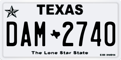 TX license plate DAM2740