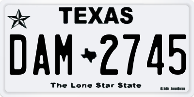TX license plate DAM2745