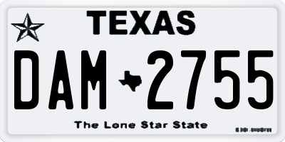 TX license plate DAM2755