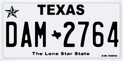TX license plate DAM2764