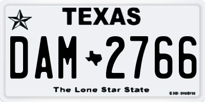 TX license plate DAM2766
