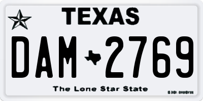TX license plate DAM2769