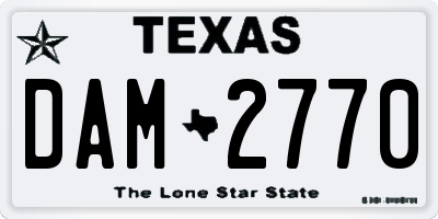 TX license plate DAM2770