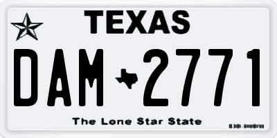 TX license plate DAM2771
