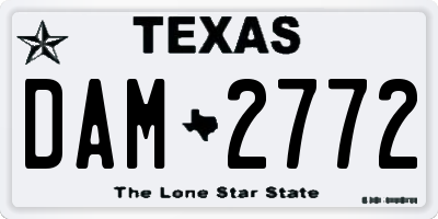 TX license plate DAM2772