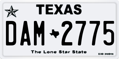 TX license plate DAM2775