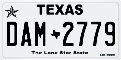 TX license plate DAM2779
