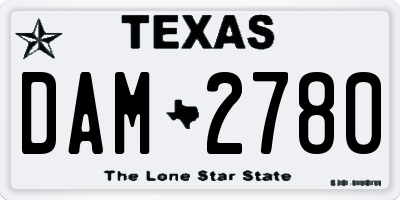 TX license plate DAM2780