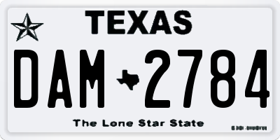 TX license plate DAM2784