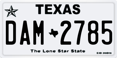 TX license plate DAM2785