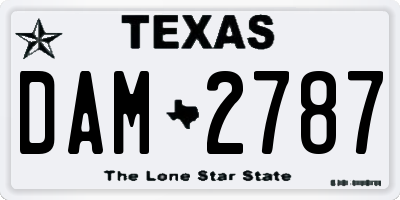 TX license plate DAM2787