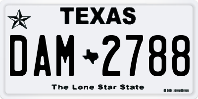 TX license plate DAM2788