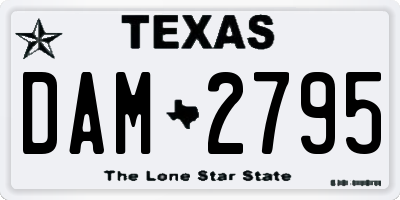 TX license plate DAM2795