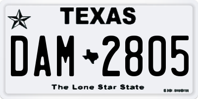 TX license plate DAM2805