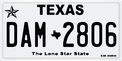 TX license plate DAM2806