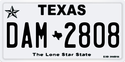 TX license plate DAM2808