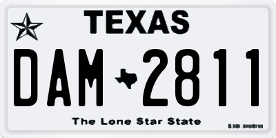 TX license plate DAM2811