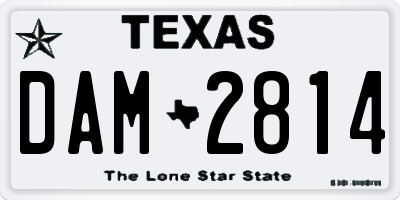 TX license plate DAM2814