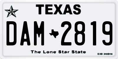 TX license plate DAM2819