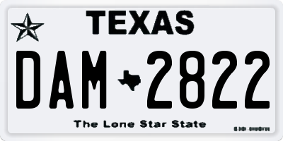 TX license plate DAM2822