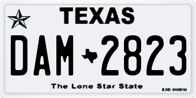 TX license plate DAM2823