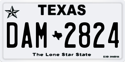 TX license plate DAM2824