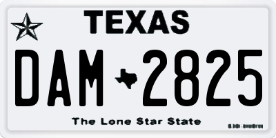TX license plate DAM2825