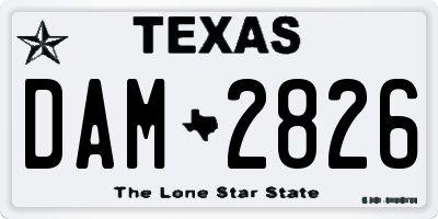 TX license plate DAM2826